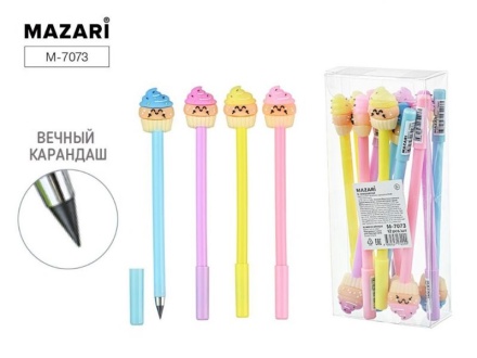 Карандаш вечный. КАПКЕЙКИ. 4 цвета корпуса ассорти