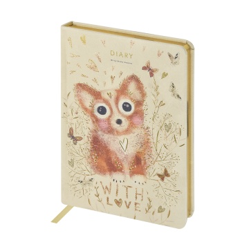 Ежедневник недат. А5 120л., кожзам, тв.пер. "Love me. Щеночек" ляссе