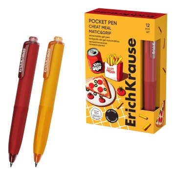 Ручка гелевая автоматическая ErichKrause Poсket Pen Matic&Grip Cheat Meal 0.5, цвет чернил черный (в