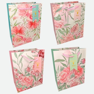 Пакет подар. бумажн. 31*42*12 см 210 гр/м2 Пионы, 4 дизайна