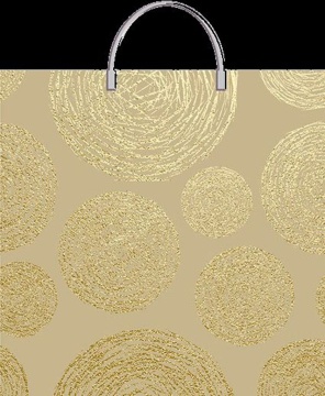 Пакет 35*36см (85мк) с пластиковой ручкой "Золотистые круги" ПВД*