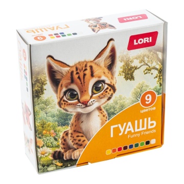 Гуашь  9цв 135мл FUNNY FRIENDS
