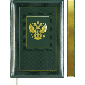 Ежедневник недат. А5 deVENTE  Symbol 320стр., зеленый, тв.обл.,кожзам., ляссе, 70гр/м2