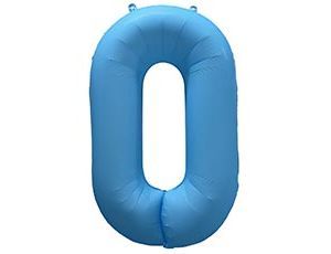 Шар фольга 40" "Цифра 0" Неон Blue