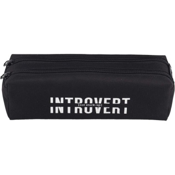 Пенал-косметичка (210*60*60) молния, ткань "Introvert", 2отд., на 40пр.,черный