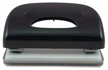 Дырокол KW-TRIO  10 лист. Dolphin выдвижная линейка, черный