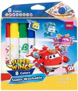 Фломастеры   8цв "Deli. Super wings" с штампами