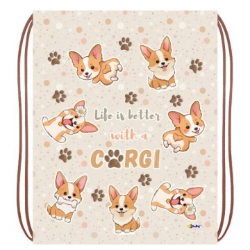 Мешок для обуви 1 отд, 330*420 "Весёлые корги"