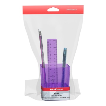 Набор настольный пластиковый ErichKrause Base, Glitter, сиреневый