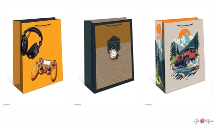 Пакет подар. бумажн. 26*32*12 см 150гр/м "Ассорти" мужской