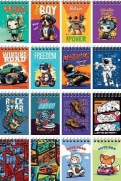 Блокнот А7. 40 л. На гребне. "Микс для мальчиков"