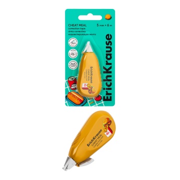 Корректирующая лента ErichKrause EasyMask Flip Cheat Meal, 5мм х 6м, желтый (в блистере по 1 шт.)