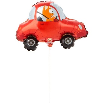 Шар фольга 13" "Котэ в машине" 33см