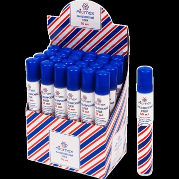 Клей канцелярский Attomex 50 г.с пластиковым сетчатым аппликатором