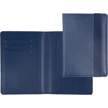 Обложка для паспорта кожзам Detent 3 отд.д/визиток, синяя
