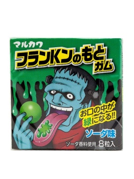 Жевательная резинка Marukawa Франкенштейн Зелёный (Лимонад), 8шаров" 11,1гр., /уп.18шт./