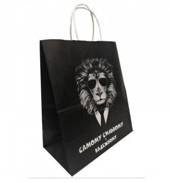 Пакет подар. бумажн. 25*22*12 см, 100 гр/м2 Самому сильному, крученые ручки