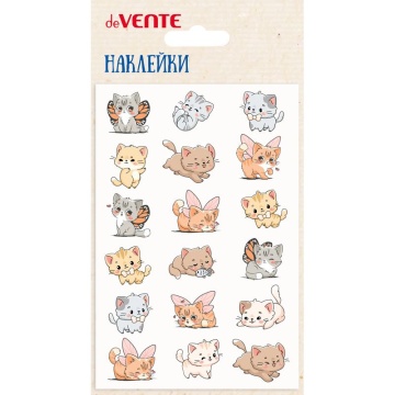 Наклейки декоративные объемные 10*15см  "Милые котята",мягкие, многоразовые