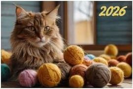 Календарь Трио 310*680мм на 2026г. Пушистый кот