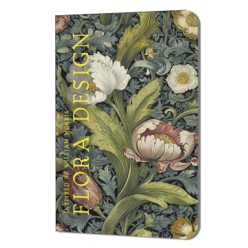 Записная книжка А5  32л. картон, скоба "FLORA DESIGN. Inspired by William Morris. Белые и розовые цв