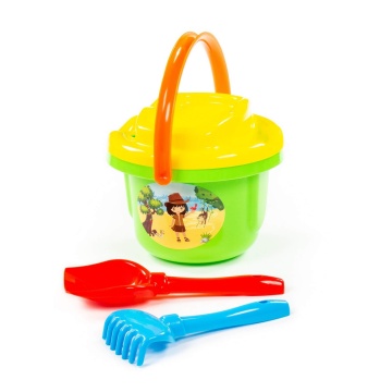 Набор игрушек. Ведро большое, ситечко большое, лопатка, грабельки 5