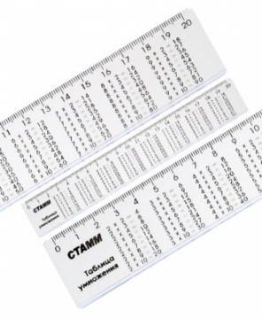 Линейка 20 см пласт. табл. умнож.