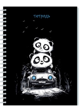 Тетрадь А5  40л кл. гребень Апплика "Веселые панды" БЕЗ ПОЛЕЙ