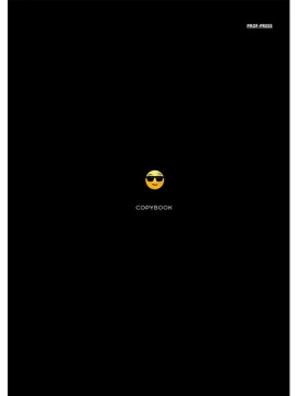 Тетрадь А4 96л кл. гребень Проф-Пресс "Смайлик на черном фоне - 1" софт-тач