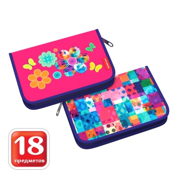 Пенал 1 отделение 205*135*30 ткань "Patchwork" ERICH KRAUSE 48303