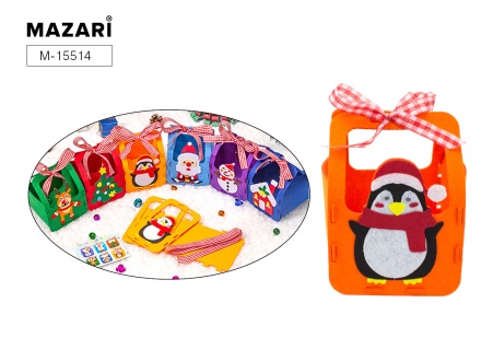 Набор для творчества из фетра: Сумочка для подарков, 6 дизайнов в ассортименте, 14*10*11см, ОПП-упаковка