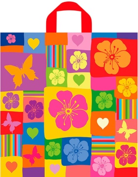 Пакет 42*38см (37мк) с петлевой ручкой "Лоскутный" ПНД