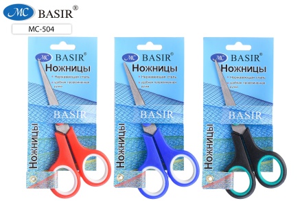 Ножницы. 14 см, длина лезвия 8 см. Пластик.ручки с резин.вставками