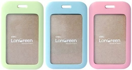 Бейдж 54*86 мм. вертик. "LonGreen", ассорти