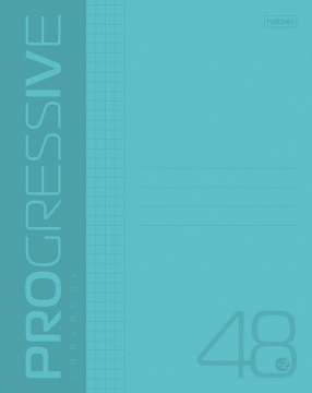 Тетрадь А5 48л кл. Hatber пласт.обл. "PROGRESSIVE. Бирюзовая"