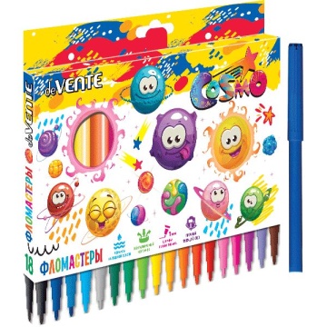 Фломастеры  18цв "deVENTE. Cosmo", вент.колпачок , карт. упак