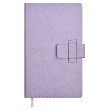 Ежедневник недат. А6+ 160л., кож.зам., тв.пер. "Краст сиреневый" ляссе, хлястик