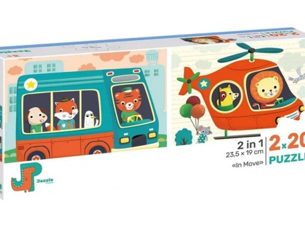 Пазлы 2в1 "В движении" 230*190мм, 20 элементов