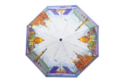 Зонт полуавтомат "СПб" акварель