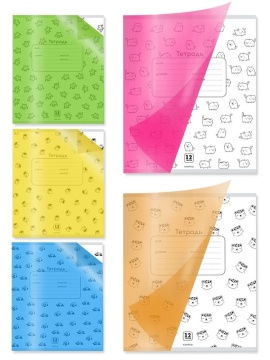 Тетрадь А5 12л кл. Проф-Пресс пласт.обл. "Неон зоо"