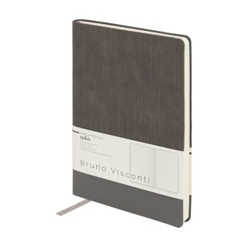 Ежедневник недат. А5 136л., мягк.пер., иск.кожа "Soho. Серый" ляссе