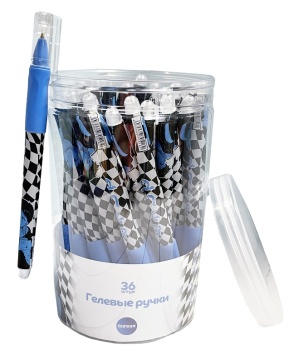 Ручка гелевая "Аниме. Клетка голубая" синяя, 0,5мм, софт-тач