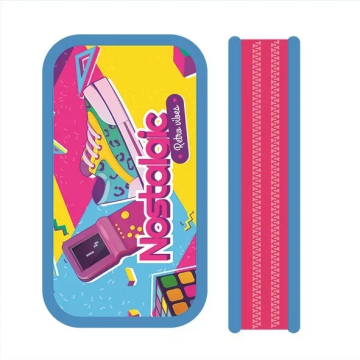 Пенал 2 отд. (190*105*35) молния, лам.картон, ткан.торец "Nostalgic"