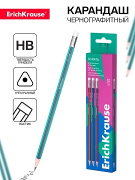 Карандаш Sonata HB с ластиком