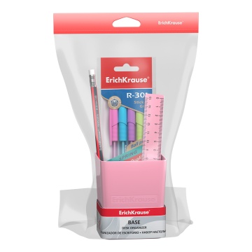 Набор настольный пластиковый ErichKrause Карамель, розовый