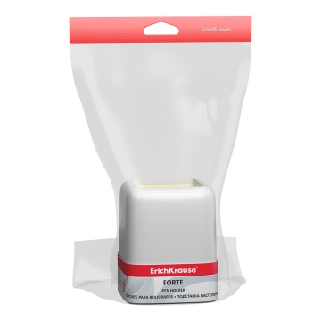 Подставка настольная пластиковая ErichKrause Forte, Pastel, белый с желтой вставкой