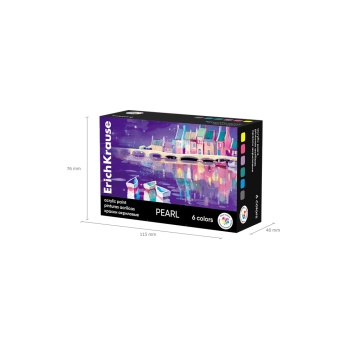 Краски акриловые ErichKrause Art Spirit Pearl 6 цветов по 20 мл (в коробке 6 шт)
