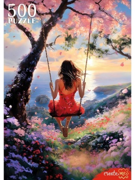 Пазлы 500 элементов 480*330мм. "Девушка на качелях"