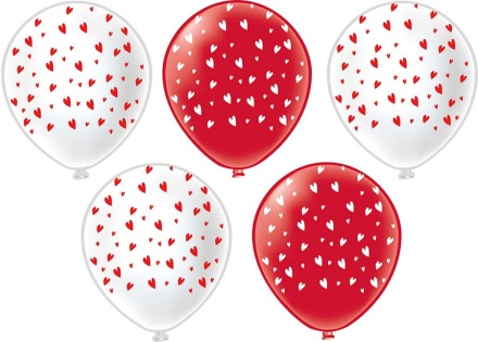 Шар с рисунком 12" Сердца! 30 см 25 шт. в уп.