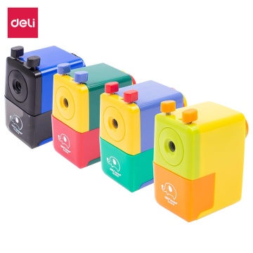 Точилка механическая 1 отв, Deli пласт.корпус, ассорти