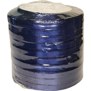 Лента упаковочная атласная 6мм, 22 м синяя (10шт/уп)